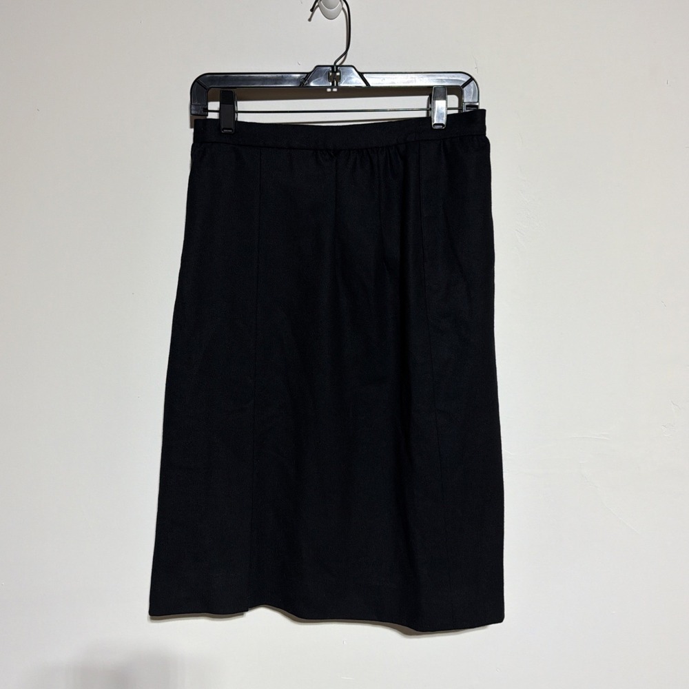 Vintage Pendleton Womens Virgin Wool Skirt Size 12 Midi Black Lined 80s USA Made